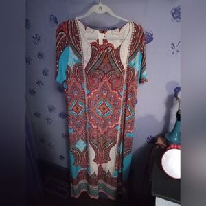 Chico's Vibrant Paisley Maxi Dresd